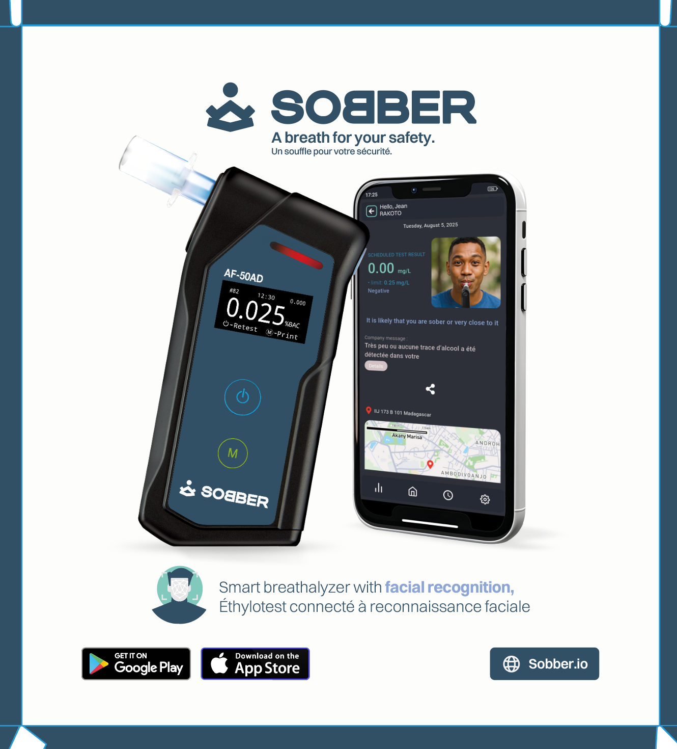 Sobber AF-50AD device and mobile app